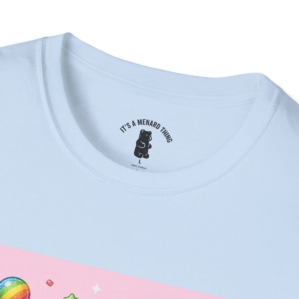 Rainbow Stripe Lollipop Gooey Gummy Bear T-Shirt — Cute Graphic Tee