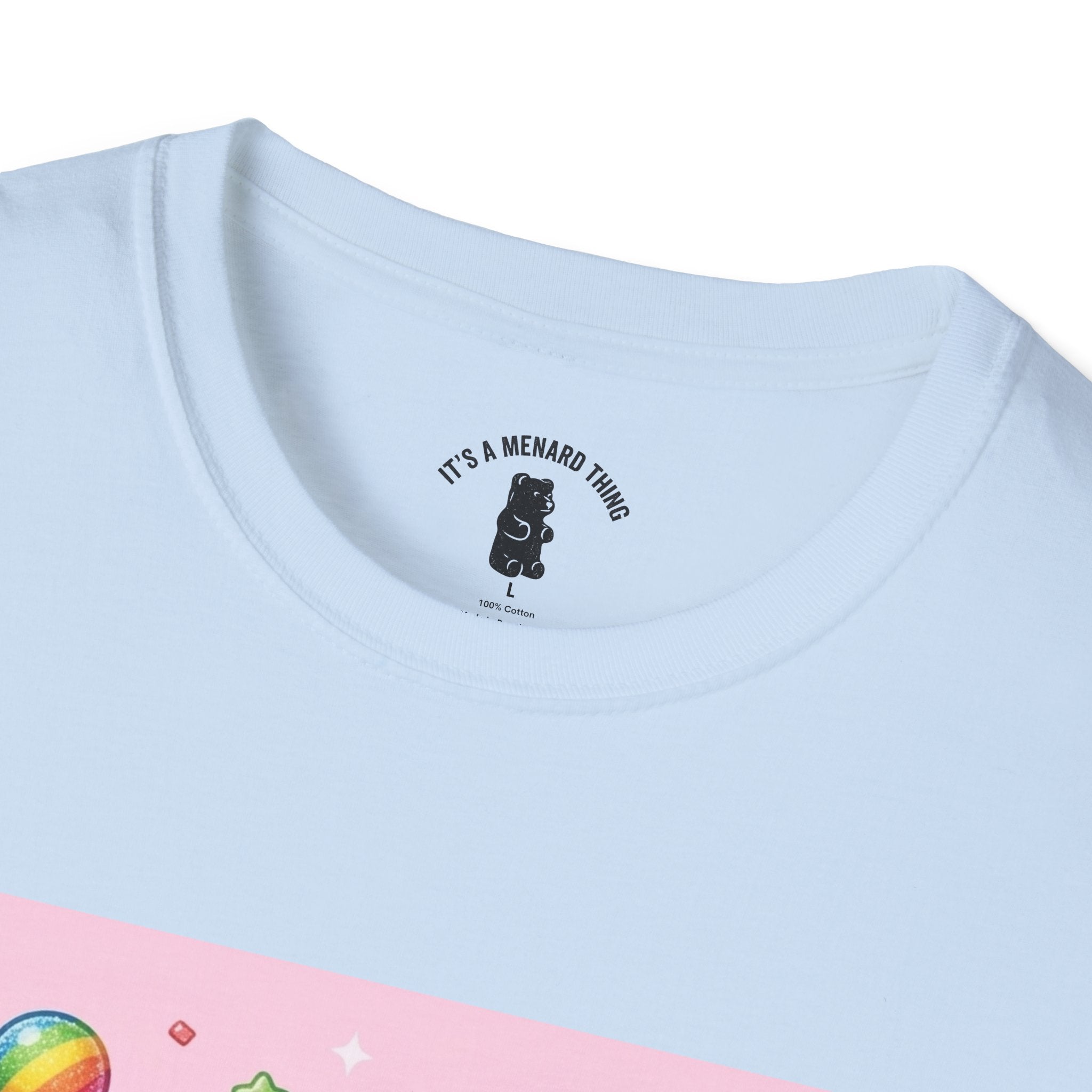 Rainbow Stripe Lollipop Gooey Gummy Bear T-Shirt — Cute Graphic Tee