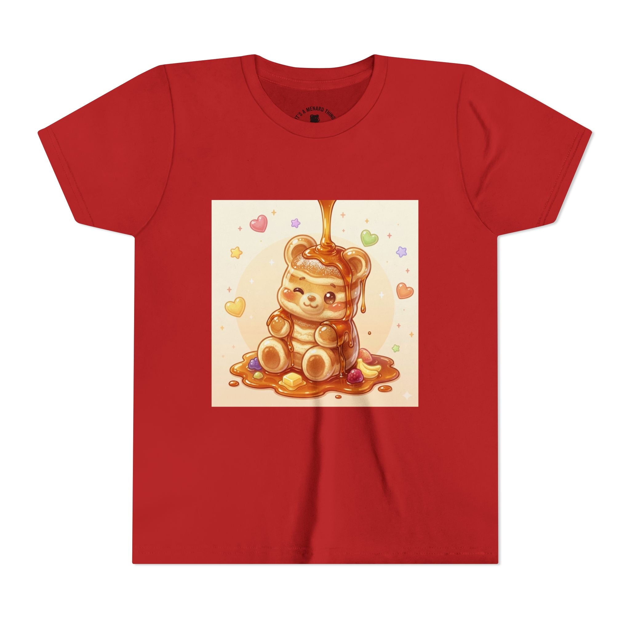Fluffy Thick Gooey Gummy Pancake Bear Youth T-Shirt