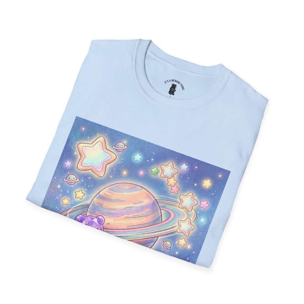 Look Upon Saturn, Purple Crystal Gooey Gummy Bear — Kawaii Graphic T-Shirt