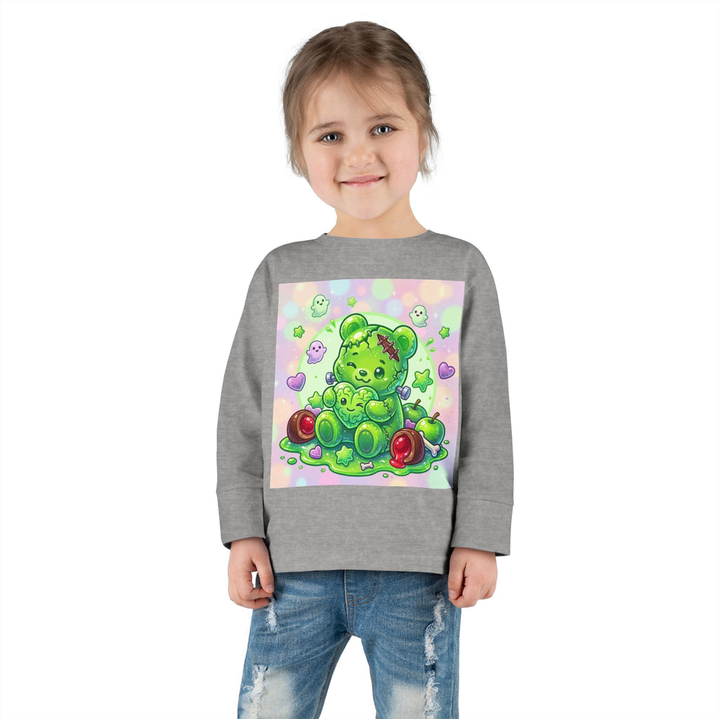 Franken-Oozy-Bear Gummy Friend, Halloween Addition- Graphic Long Sleeve Shirt