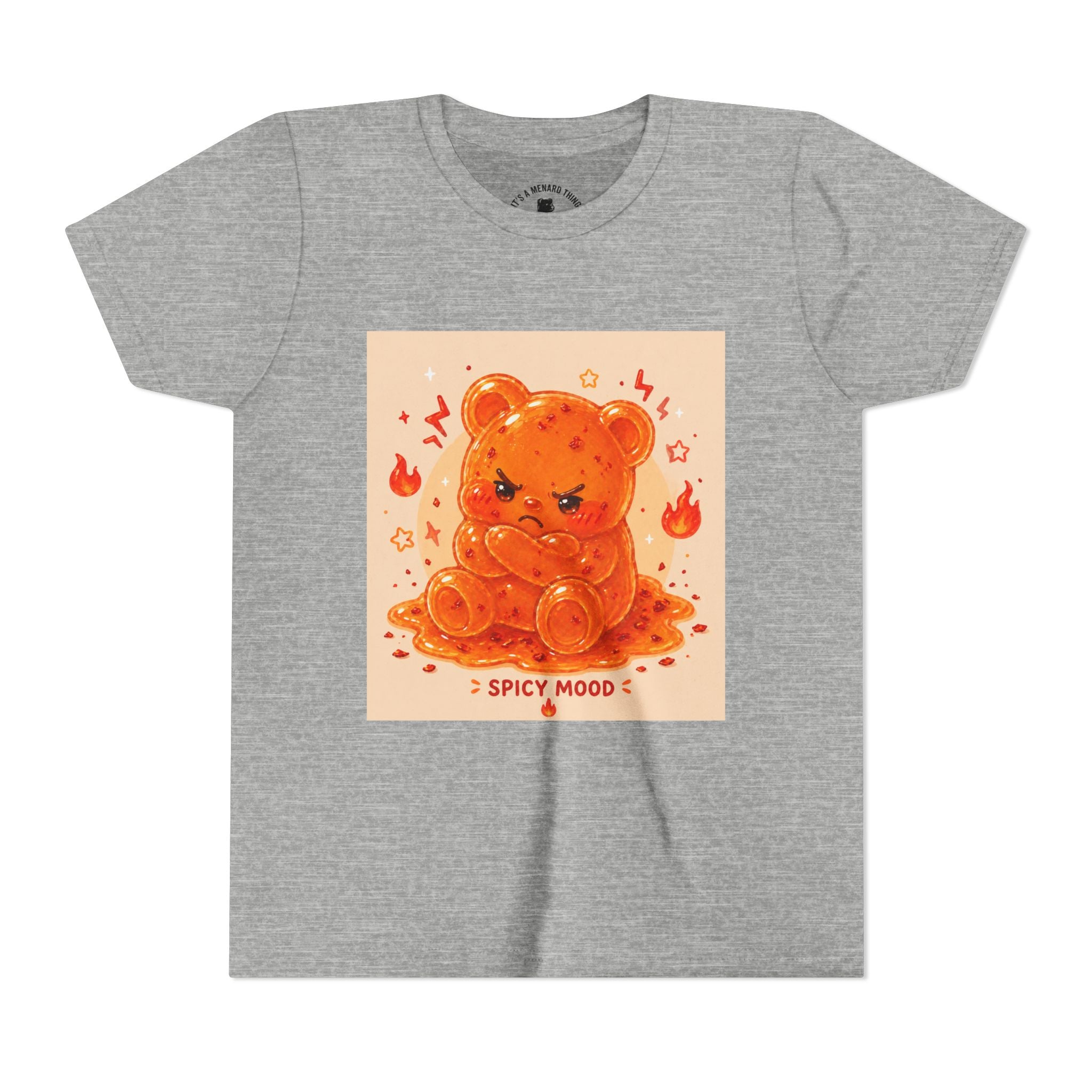 Spicy Mood Tangy Orange Gooey Gummy Bear - Angry Kawaii Bear Graphic