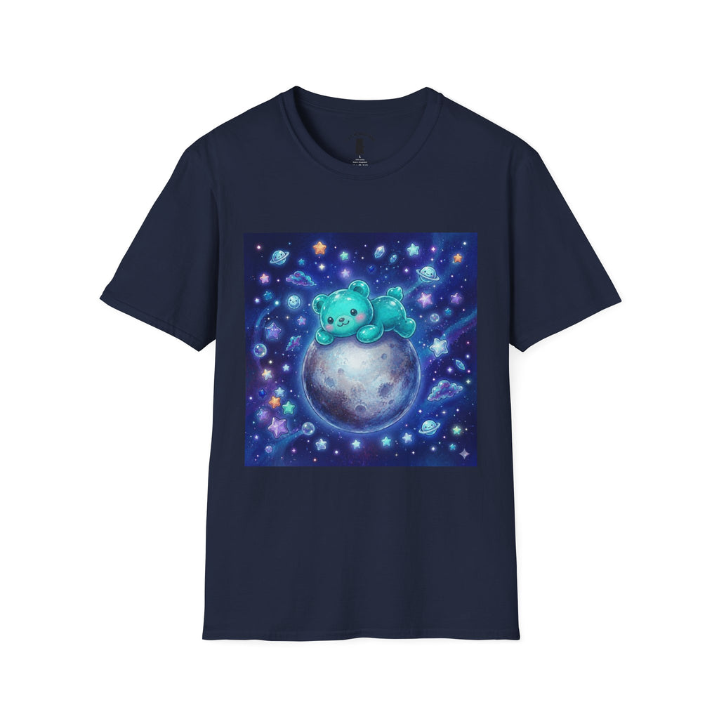Lets Nap with Pluto, Teal Crystal Blue Gooey Gummy Bear- Kawaii Graphic T-Shirt