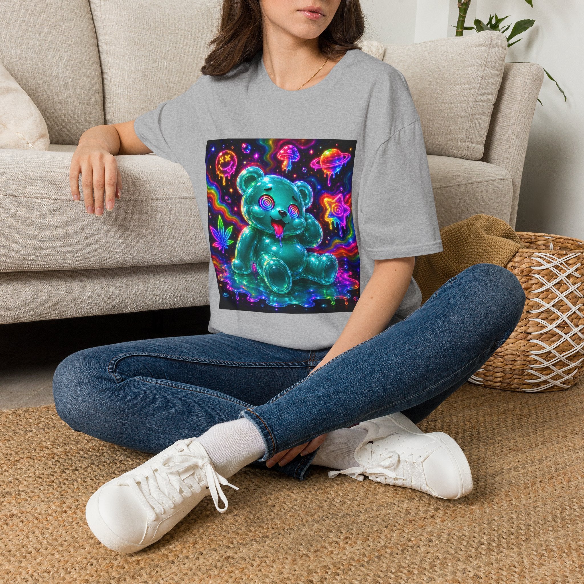 Psychedelic Neon Special Addition Oozy Bear Gummy Friend— Graphic Shirt (Adult Only)