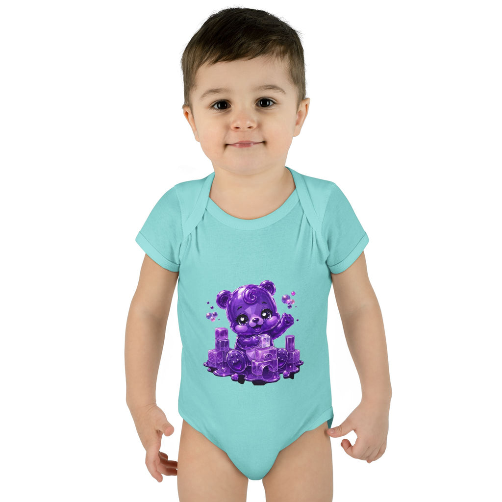 Play Time, Purple Crystal Baby Oozy Bear Gummy Cutie Addition- Graphic Onesie
