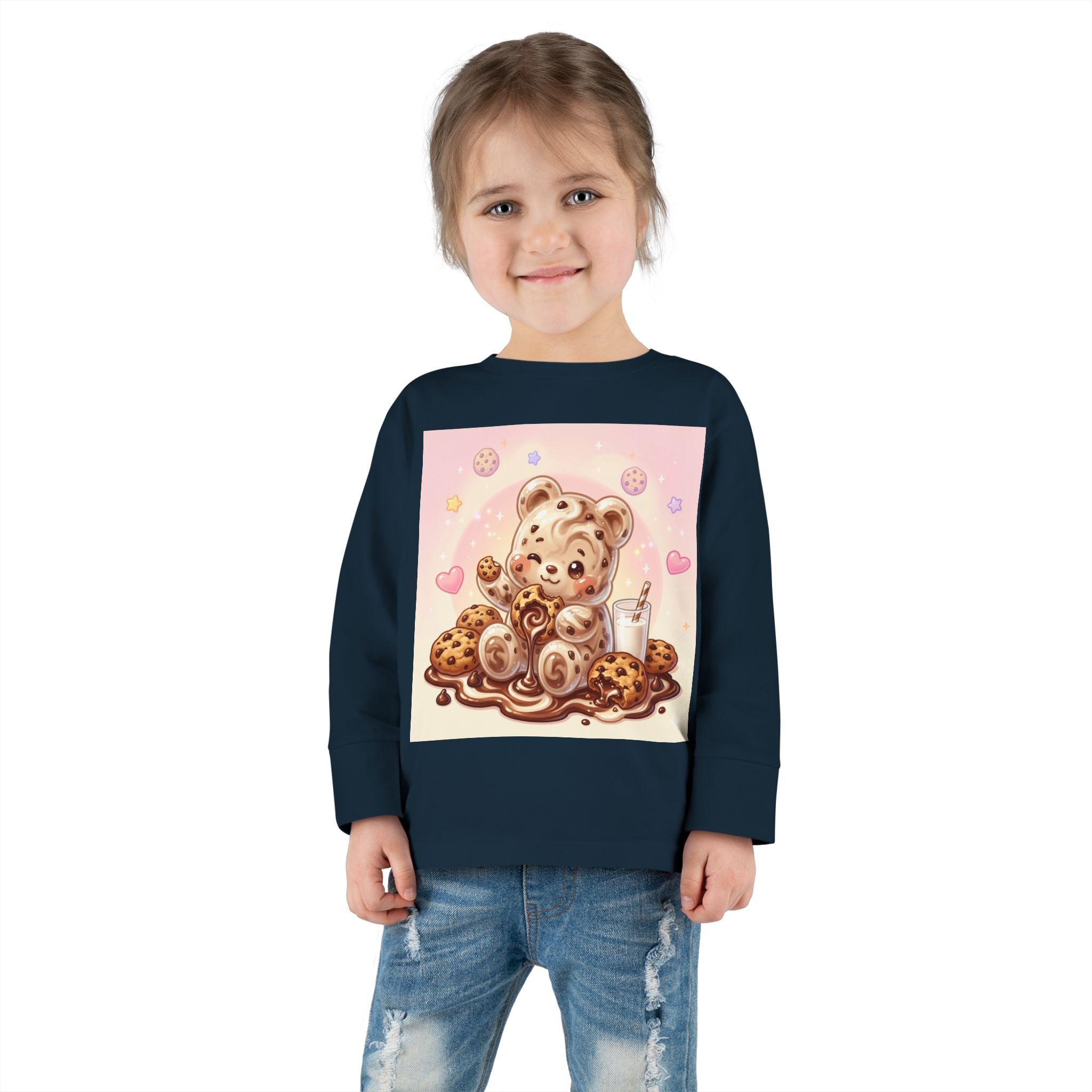 Milk & Cookies, Fudge Oozy Bear Gummy Friend- Kids Graphic Long sleeve Shirt