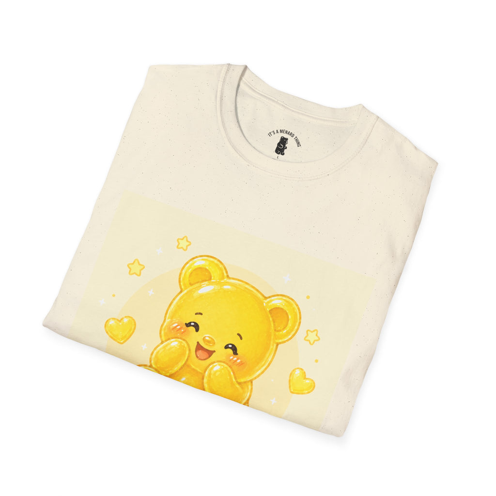 "Good Vibes Only" Yellow Gooey Gummy Bear- Cute Graphic Tee