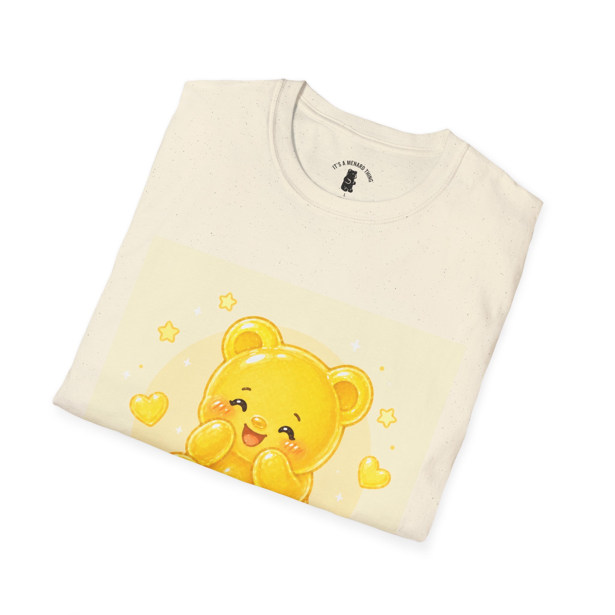 "Good Vibes Only" Yellow Gooey Gummy Bear- Cute Graphic Tee