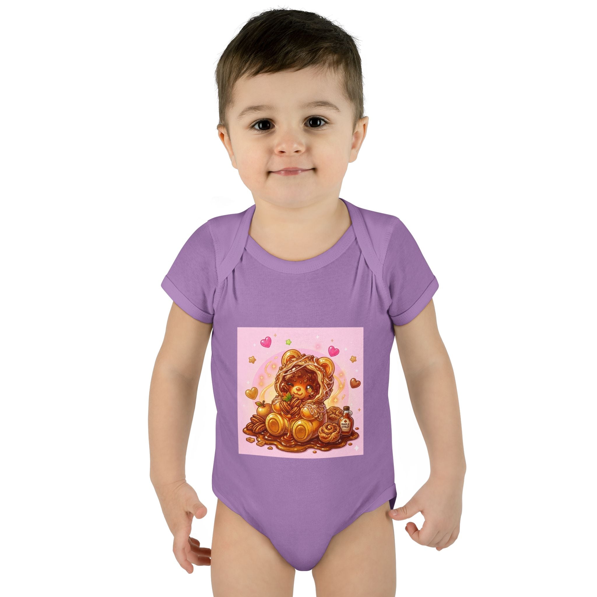 Maple Pecan Danish Gooey Gummy Bear in Puff PJs Baby Onesie
