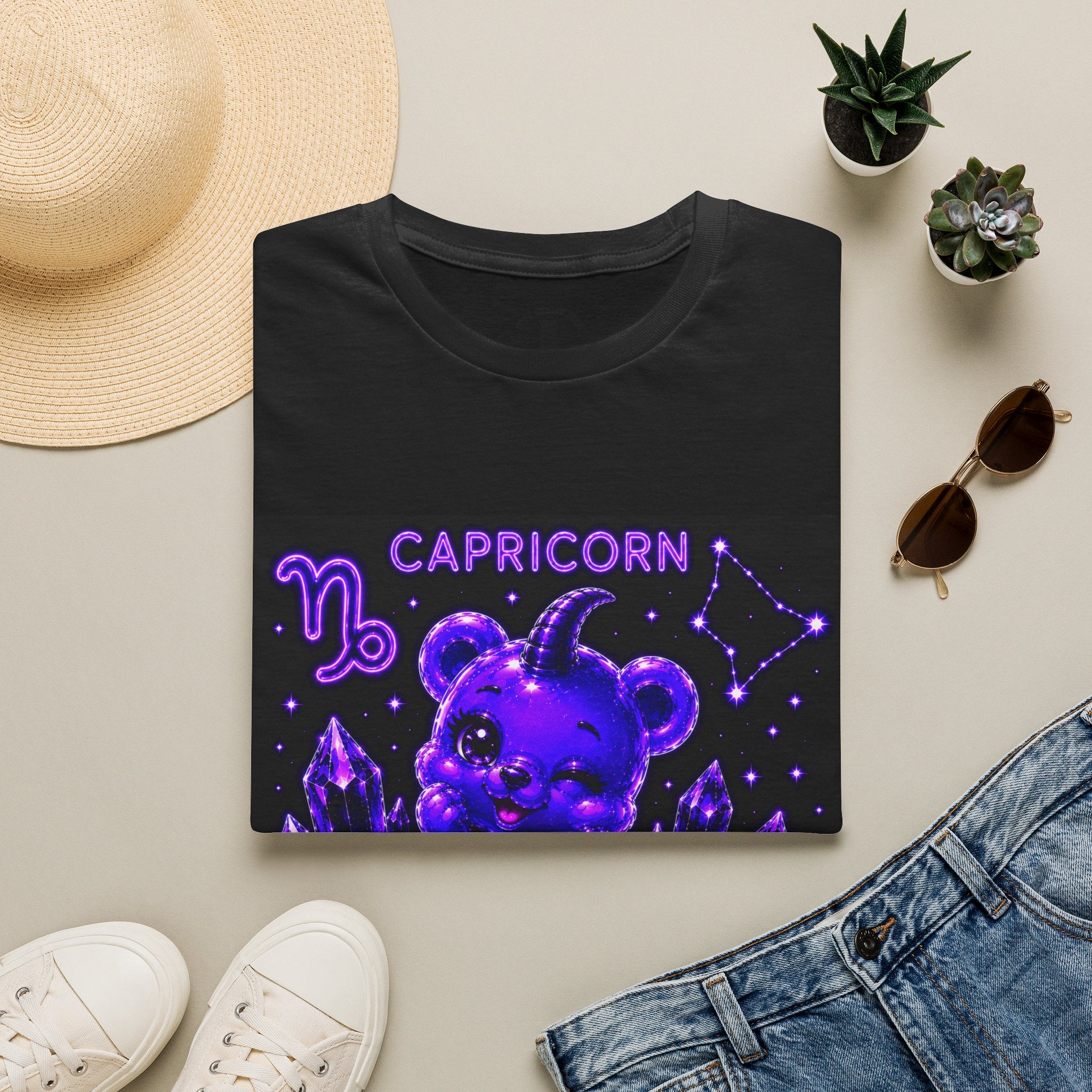 Capricorn Zodiac Constellation Oozy Bear Friend- Graphic Shirt