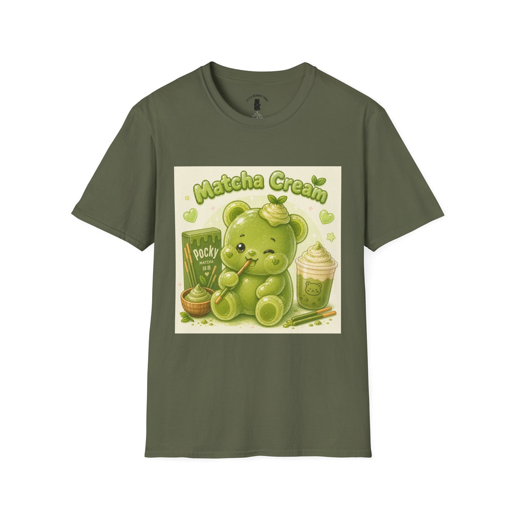 Matcha Cream Gooey Gummy Bear — Cute Green Tea Kawaii Graphic Tee