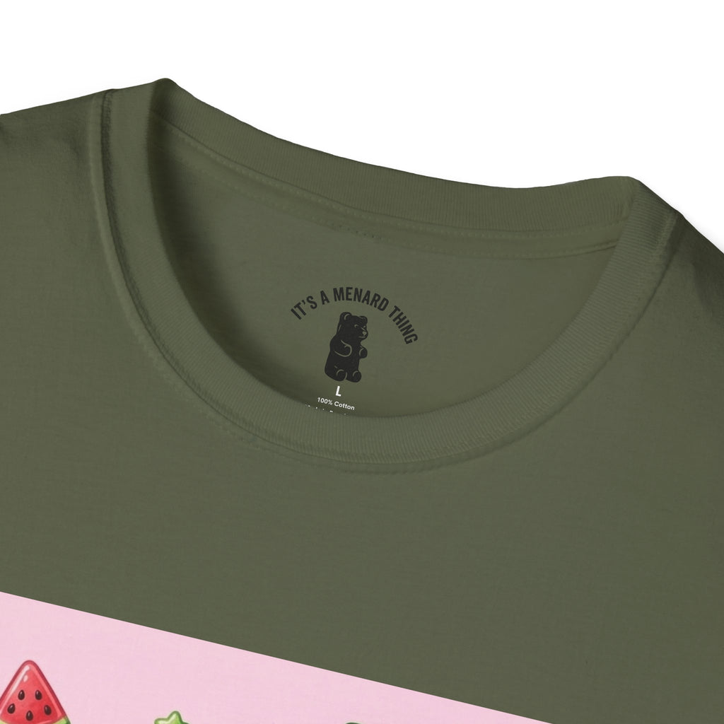 Watermelon Lollipop Gooey Gummy Bear T-Shirt — Kawaii Fruit Graphic Tee