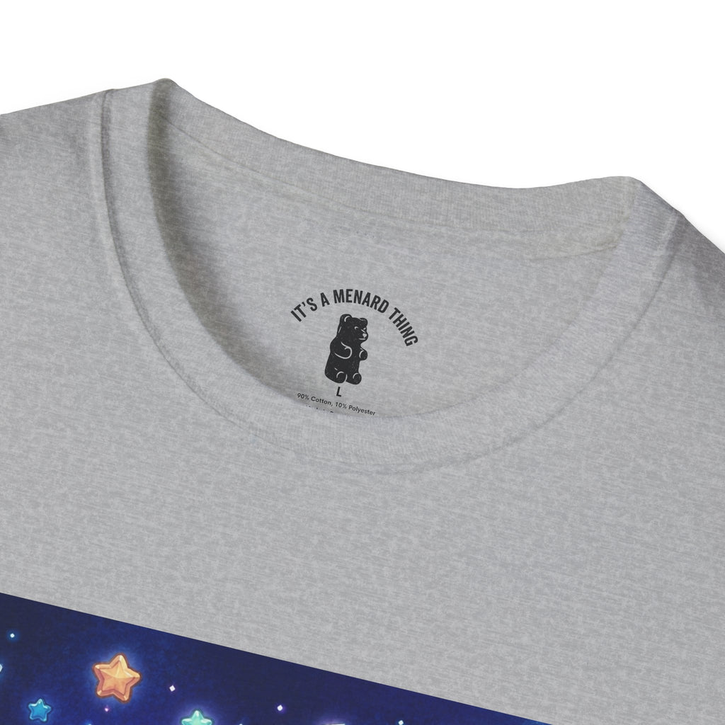 Lets Nap with Pluto, Teal Crystal Blue Gooey Gummy Bear- Kawaii Graphic T-Shirt