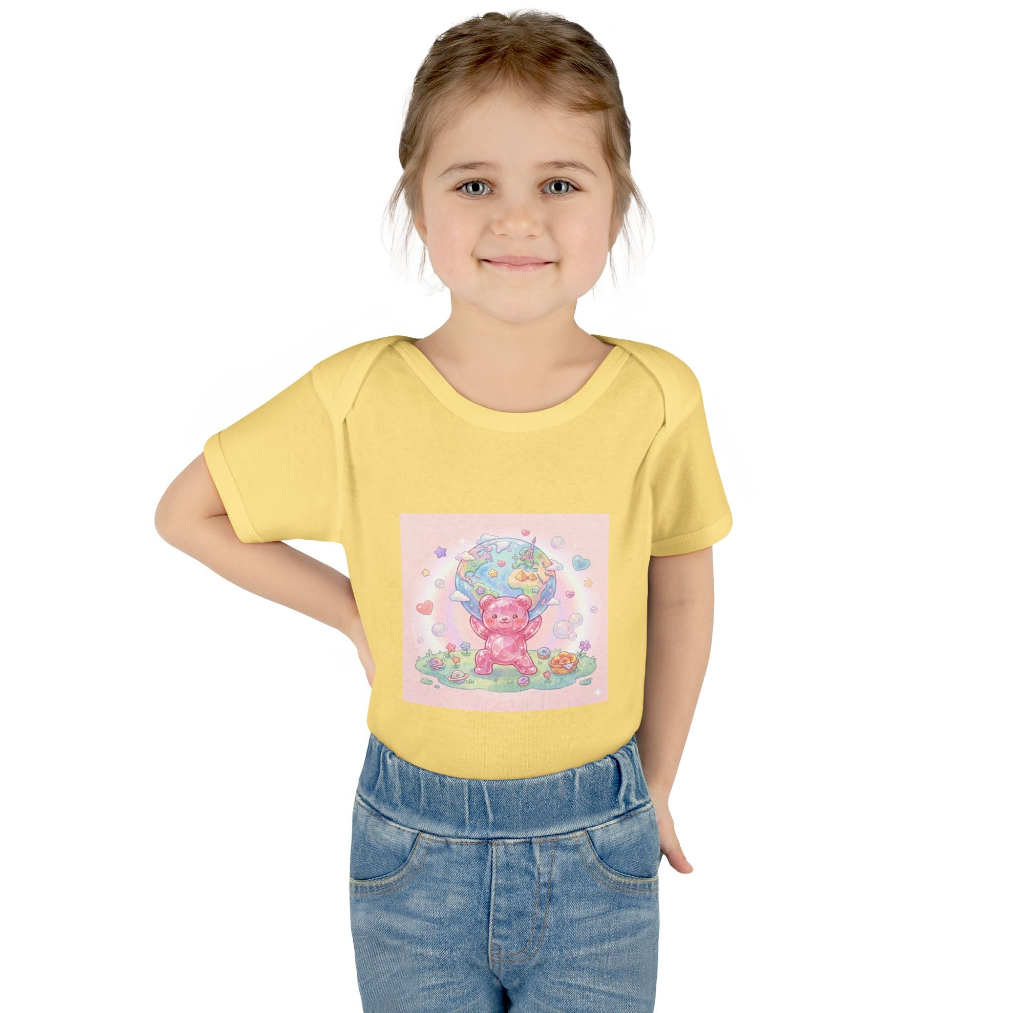 Infant Bodysuit — World Atlas Gummy bear Design