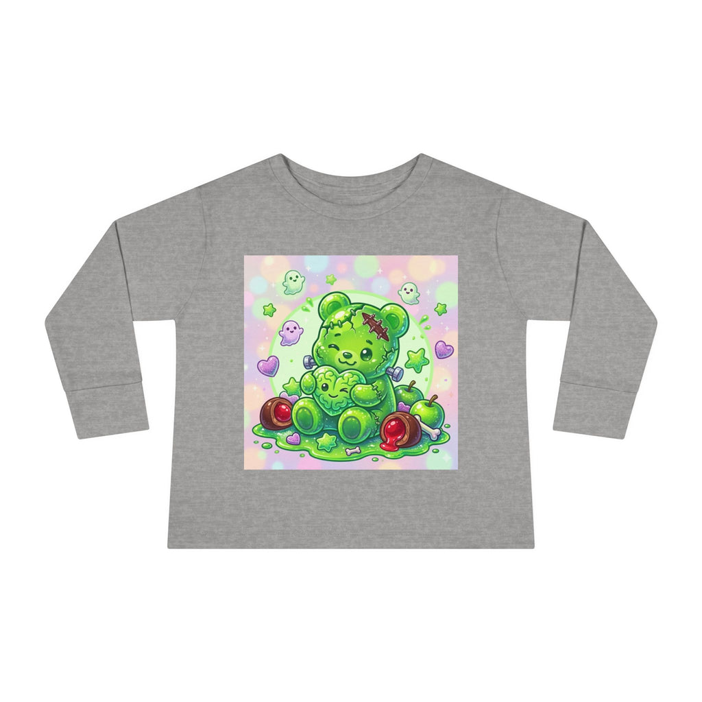 Franken-Oozy-Bear Gummy Friend, Halloween Addition- Graphic Long Sleeve Shirt
