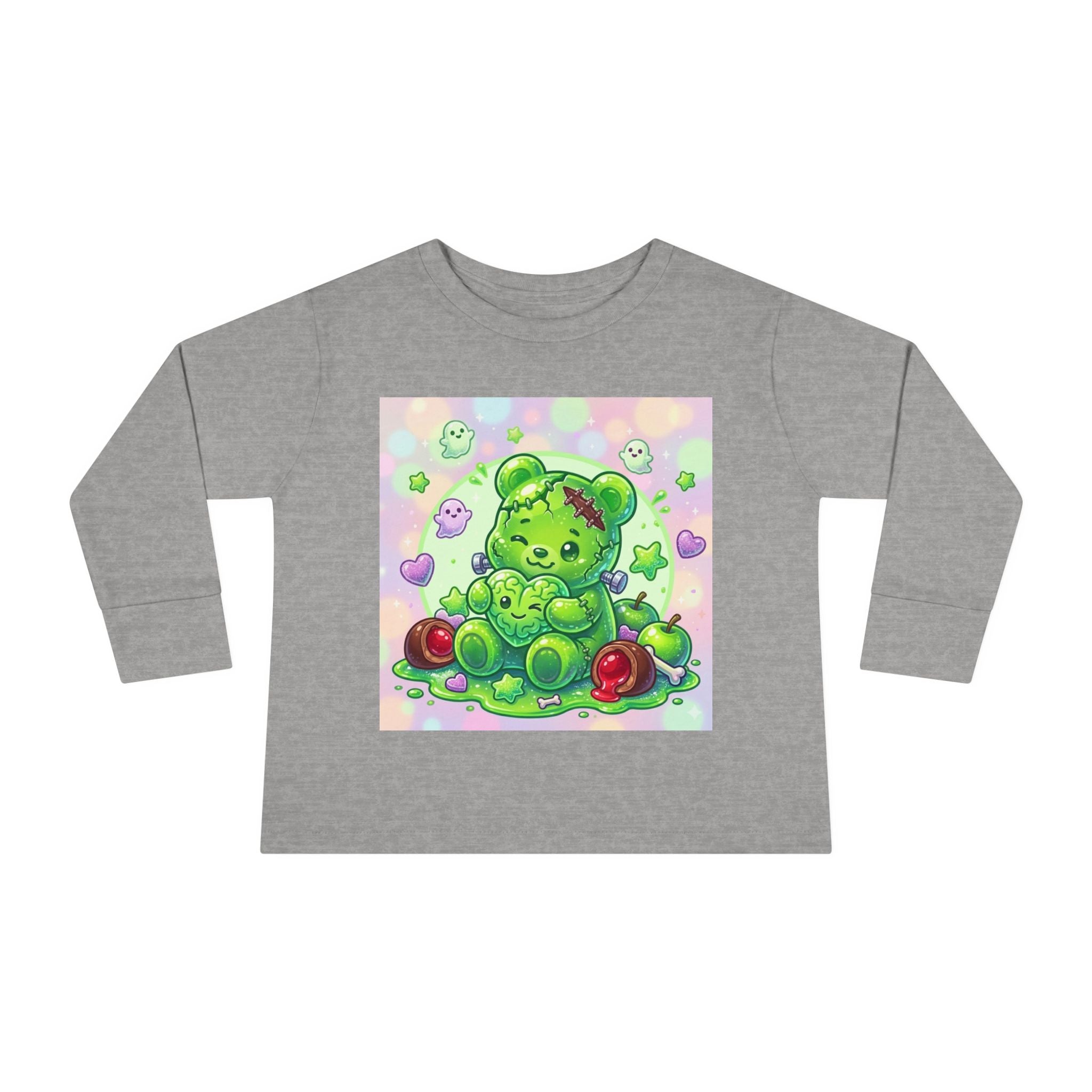 Franken-Oozy-Bear Gummy Friend, Halloween Addition- Graphic Long Sleeve Shirt