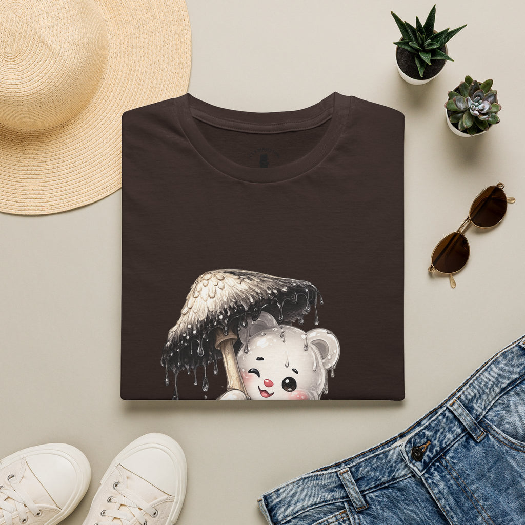 Ink Cap Mushroom Umbrella Special White Oozy Bears Friend- Graphic Shirt