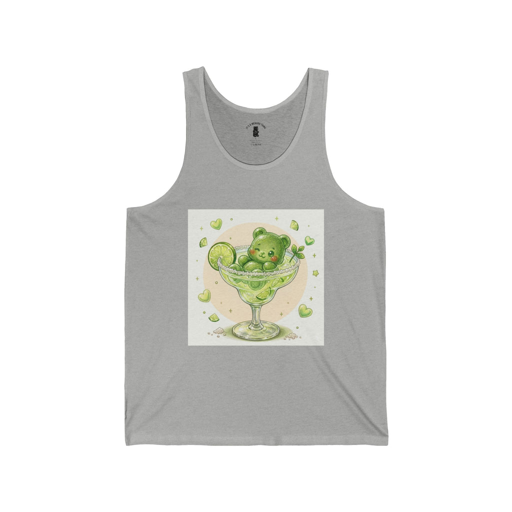 Lime Margarita Special, Green Boozy Gooey Gummy Bear — Kawaii Graphic Tank Top