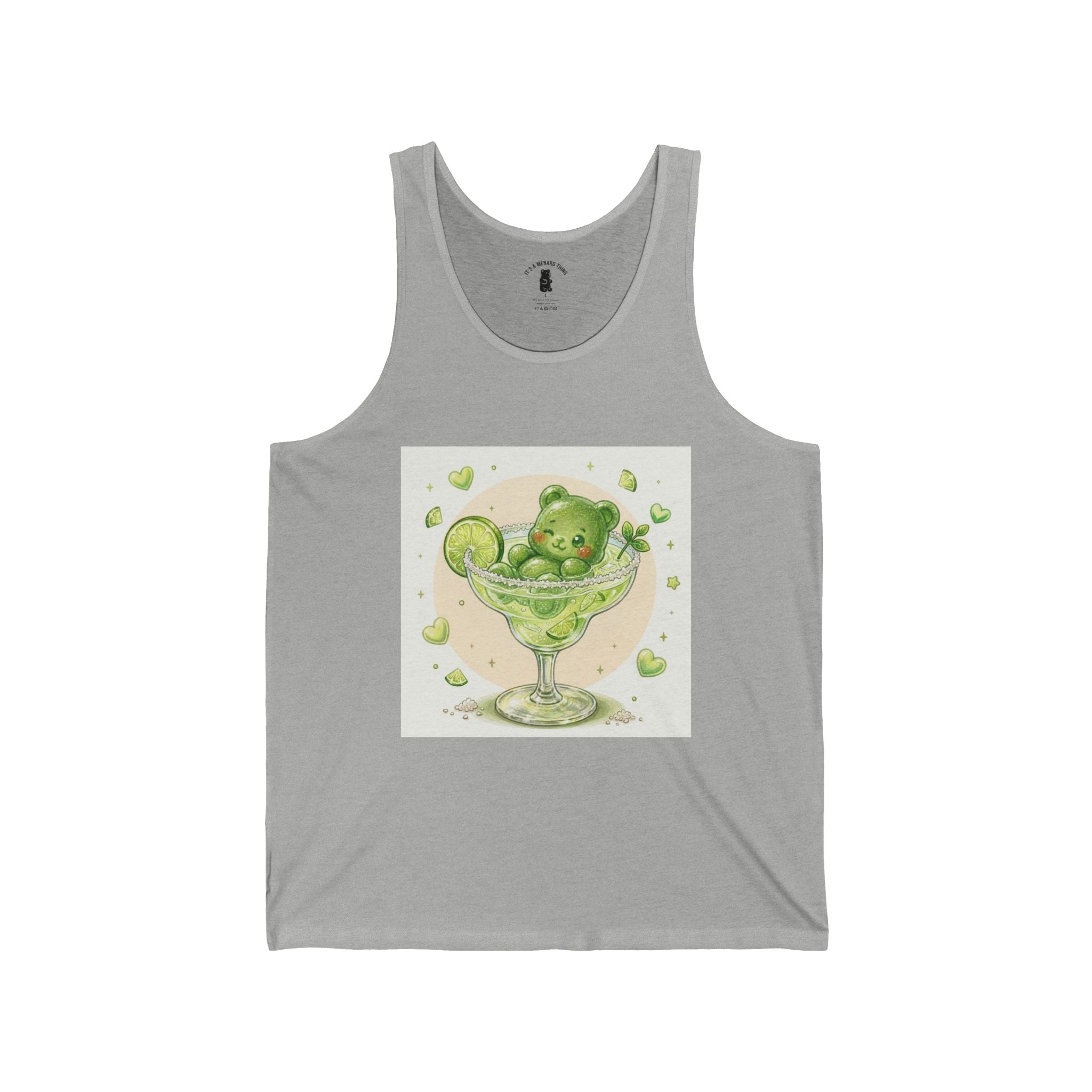 Lime Margarita Special, Green Boozy Gooey Gummy Bear — Kawaii Graphic Tank Top