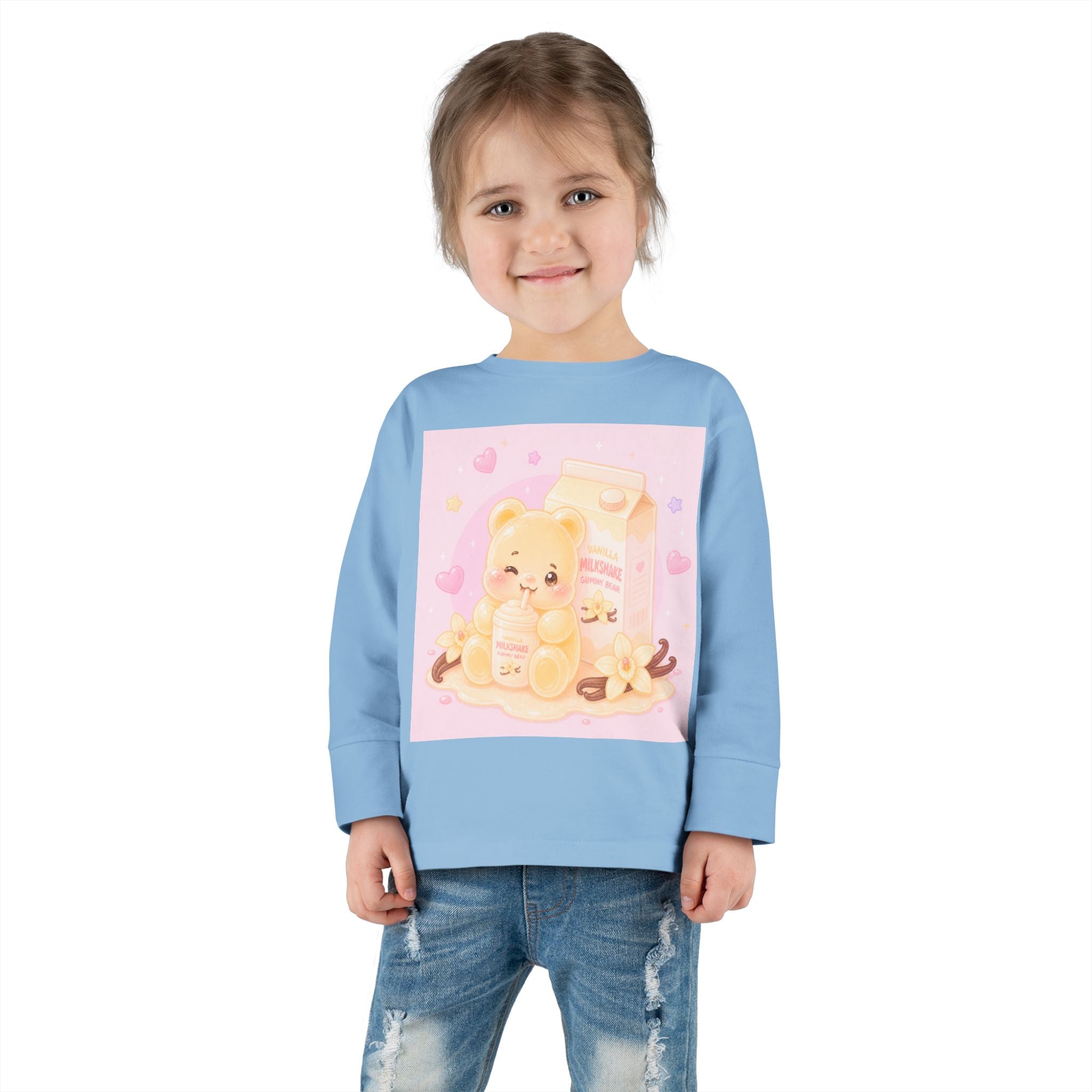 Vanilla Milkshake Oozy Bear Friend- Graphic Long Sleeve Shirt