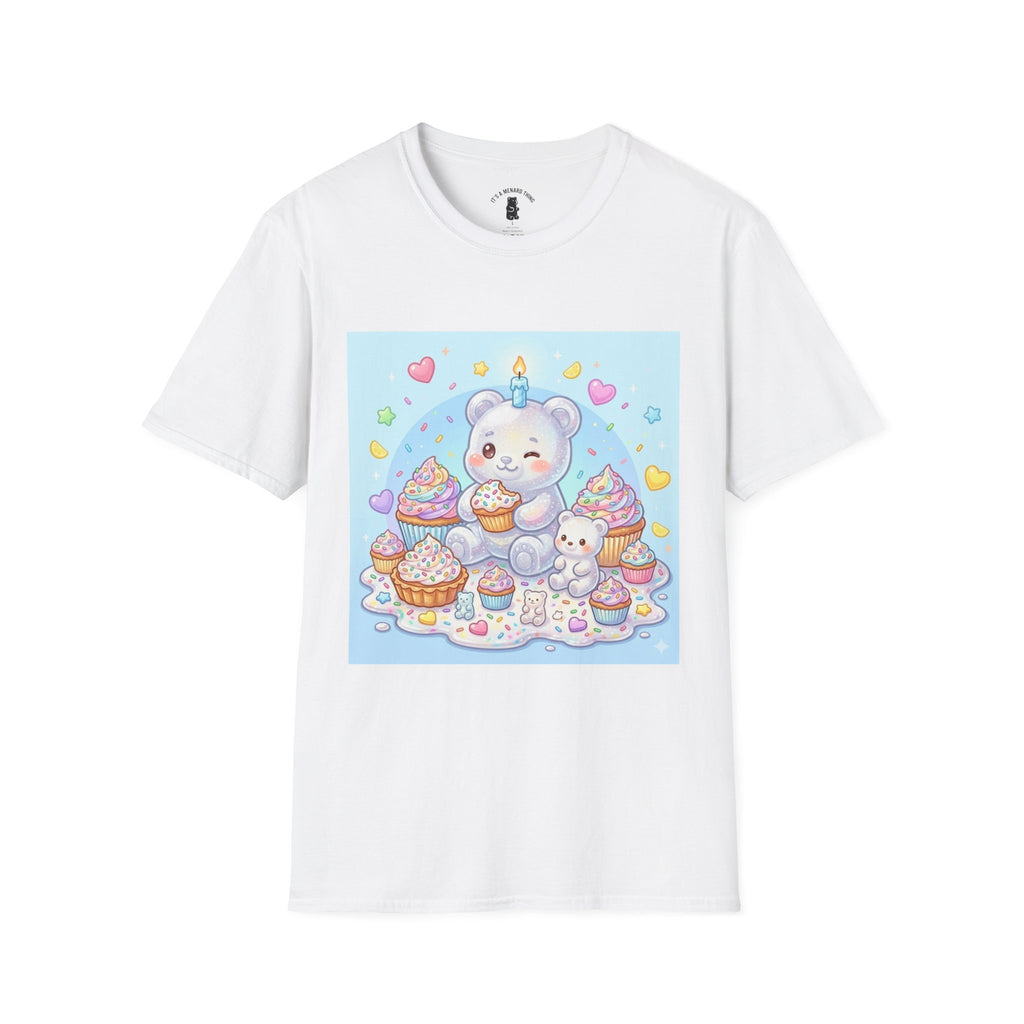 Birthday Cake and Party Gooey Gummy Bear— Kawaii Graphic T-Shirt