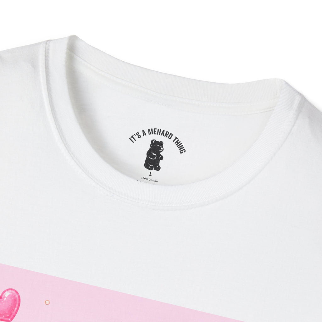 Champagne Pink Boozy Gooey Gummy Bear- Kawaii Graphic T-Shirt