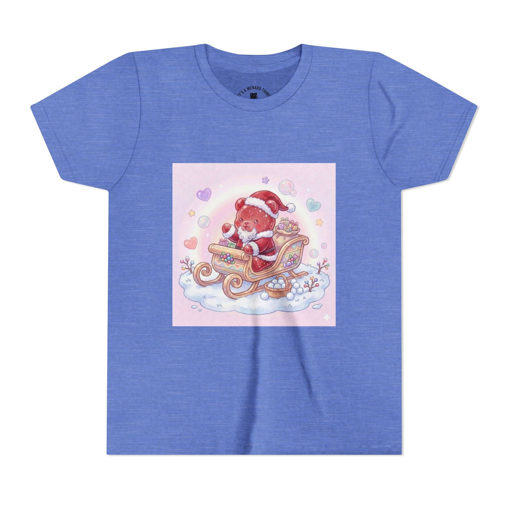 Cute Gooey Gummy Red Santa in Sleigh Holiday Shirt