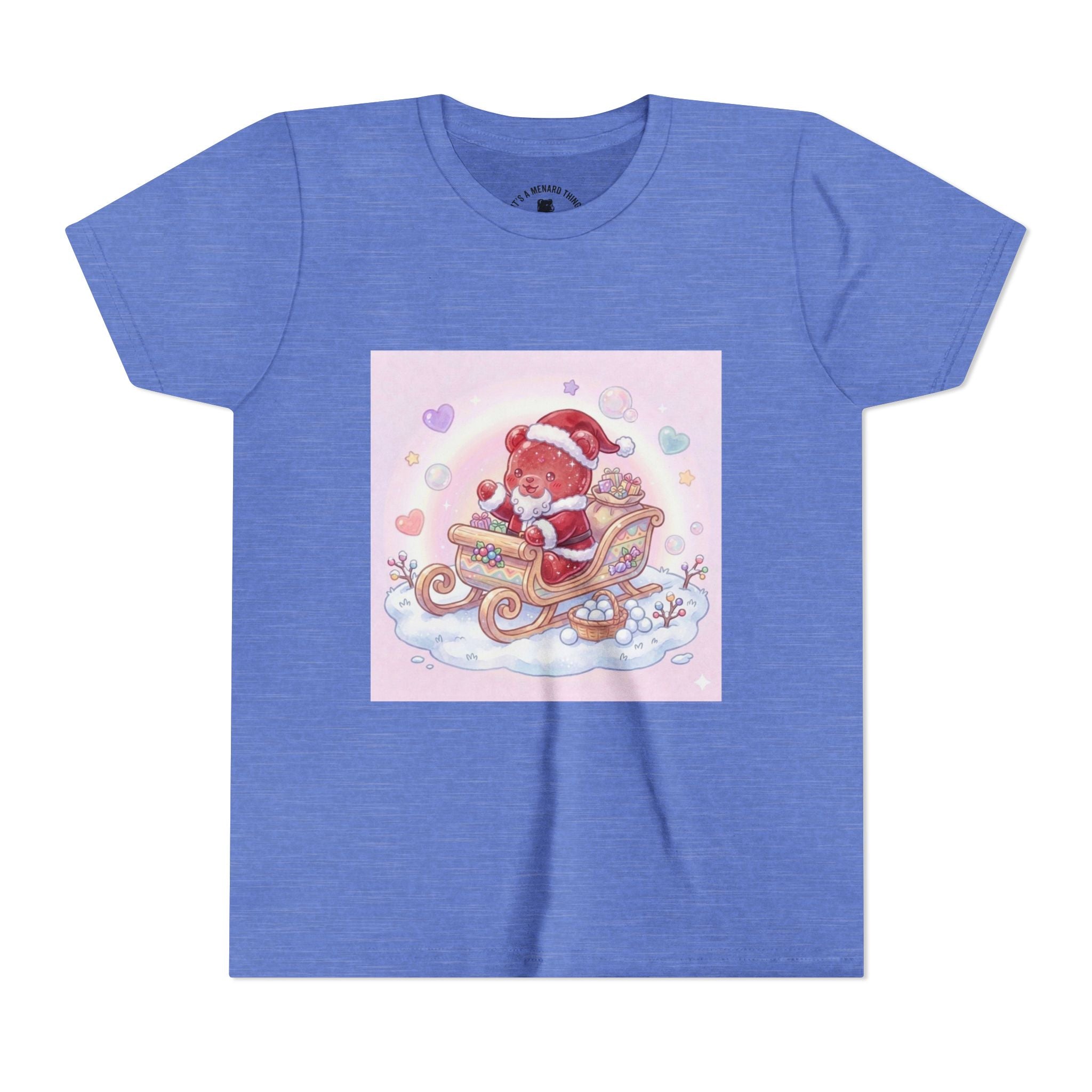 Cute Gooey Gummy Red Santa in Sleigh Holiday Shirt