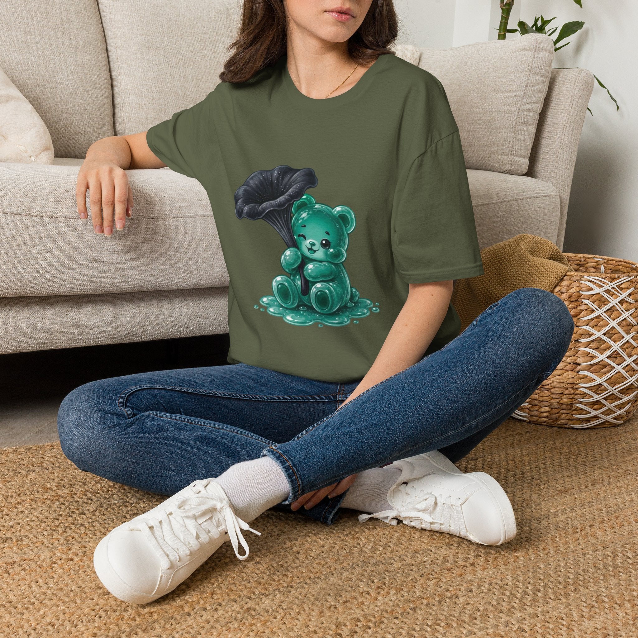 Black Trumpet Mushroom, Teal Special Oozy Bear Gummy Special- Graphic Shirt
