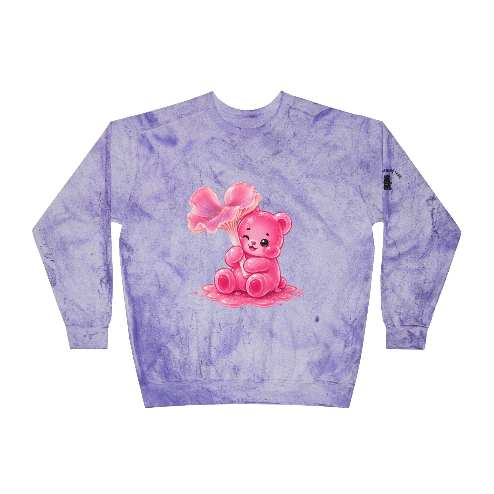 Special Pink Wax Cap Mushroom, Gooey Gummy Bear-Tie-Dye Graphic Sweatshirt