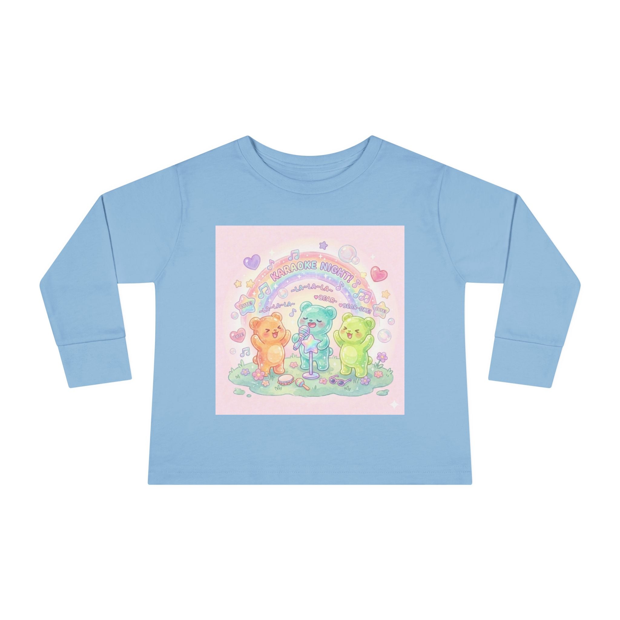 Karaoke Day, Oozy Bear Gummy Group Hang Out- Graphic Long Sleeve Shirt