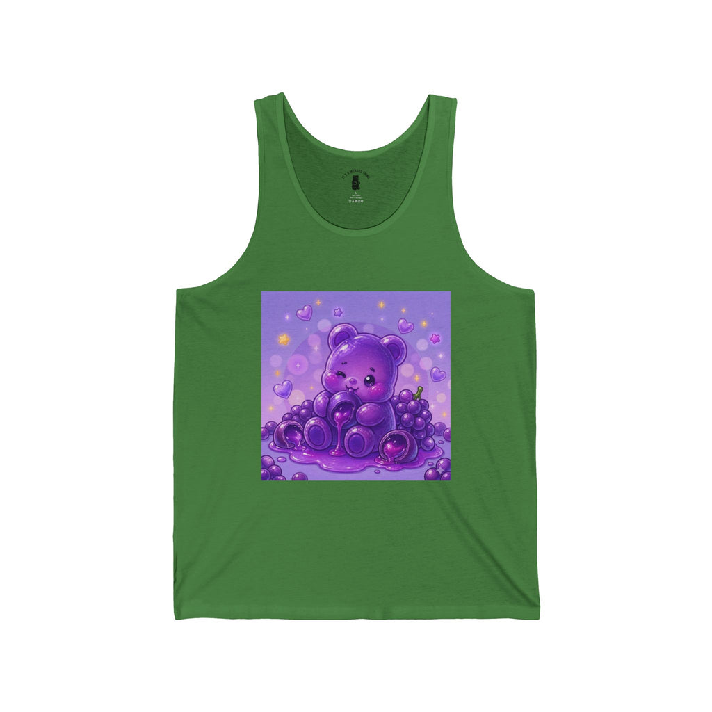 Gooey Grape Purple Gummy Bear -Kawaii Graphic Tank Top