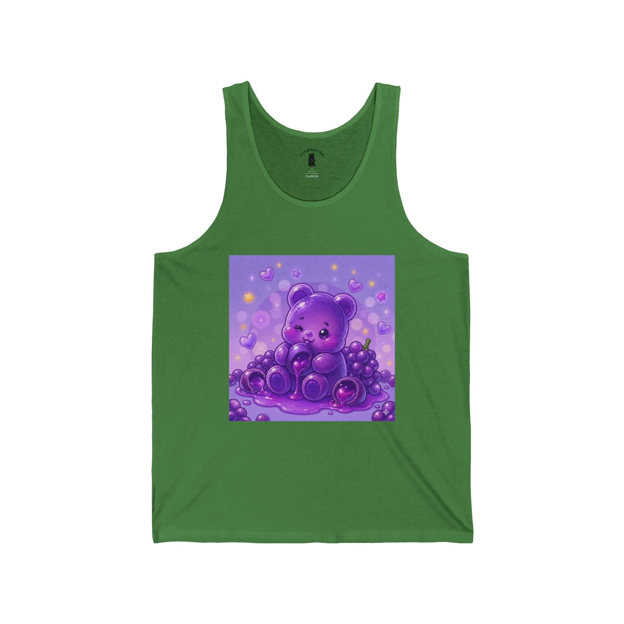 Gooey Grape Purple Gummy Bear -Kawaii Graphic Tank Top