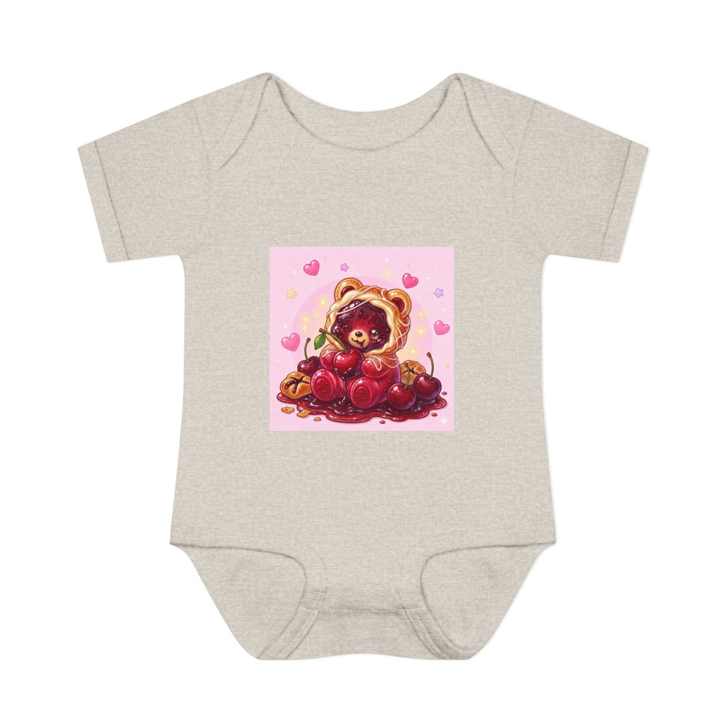Cherry Danish Gooey Gummy Bear in Puff PJs (Infant Rib Onesie)