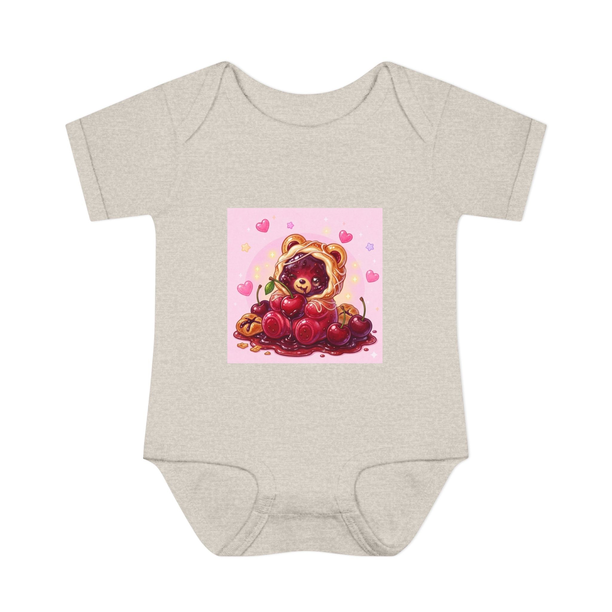 Cherry Danish Gooey Gummy Bear in Puff PJs (Infant Rib Onesie)