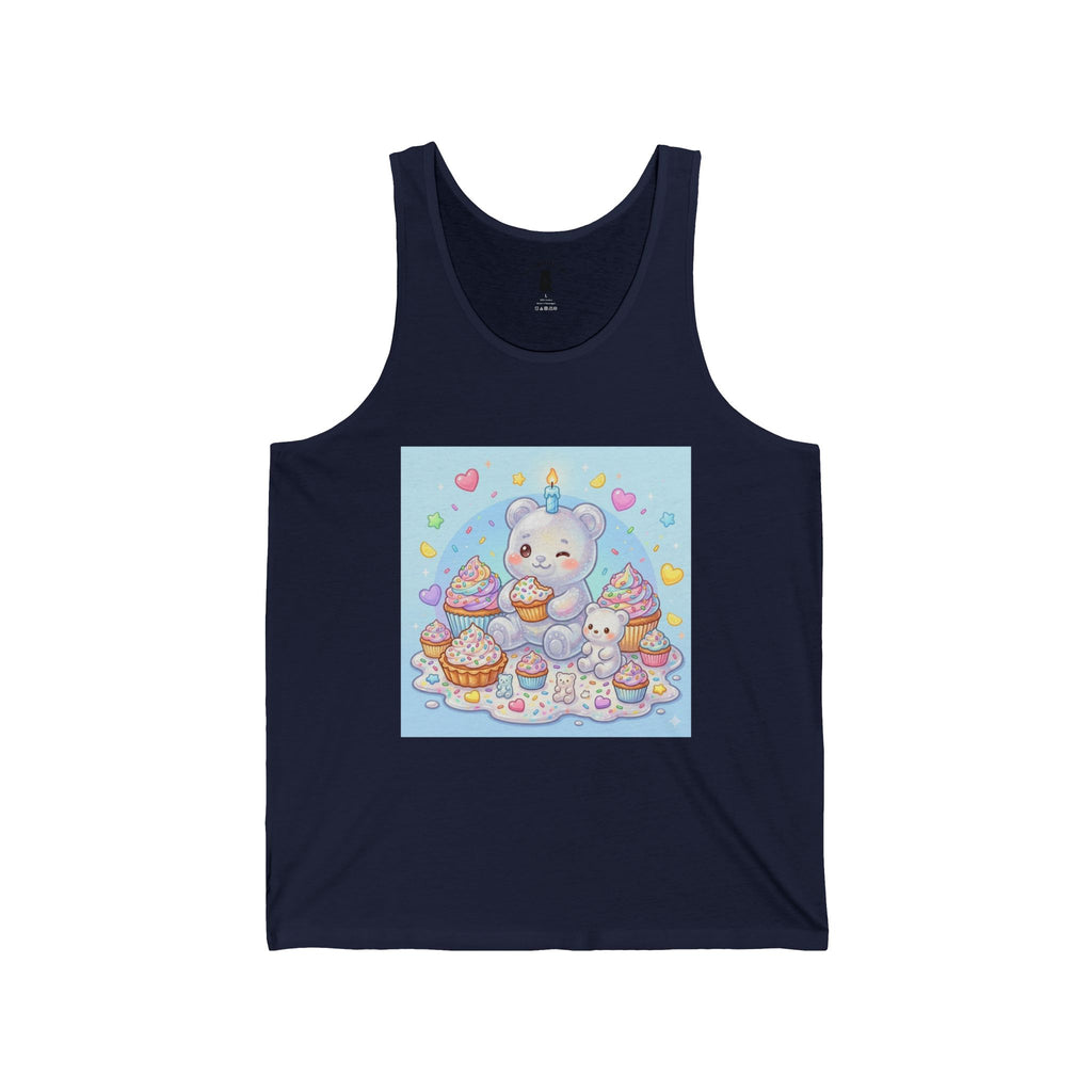 Cupcake Party Surprise, White Gooey Gummy Bear-Kawaii Graphic Tank Top