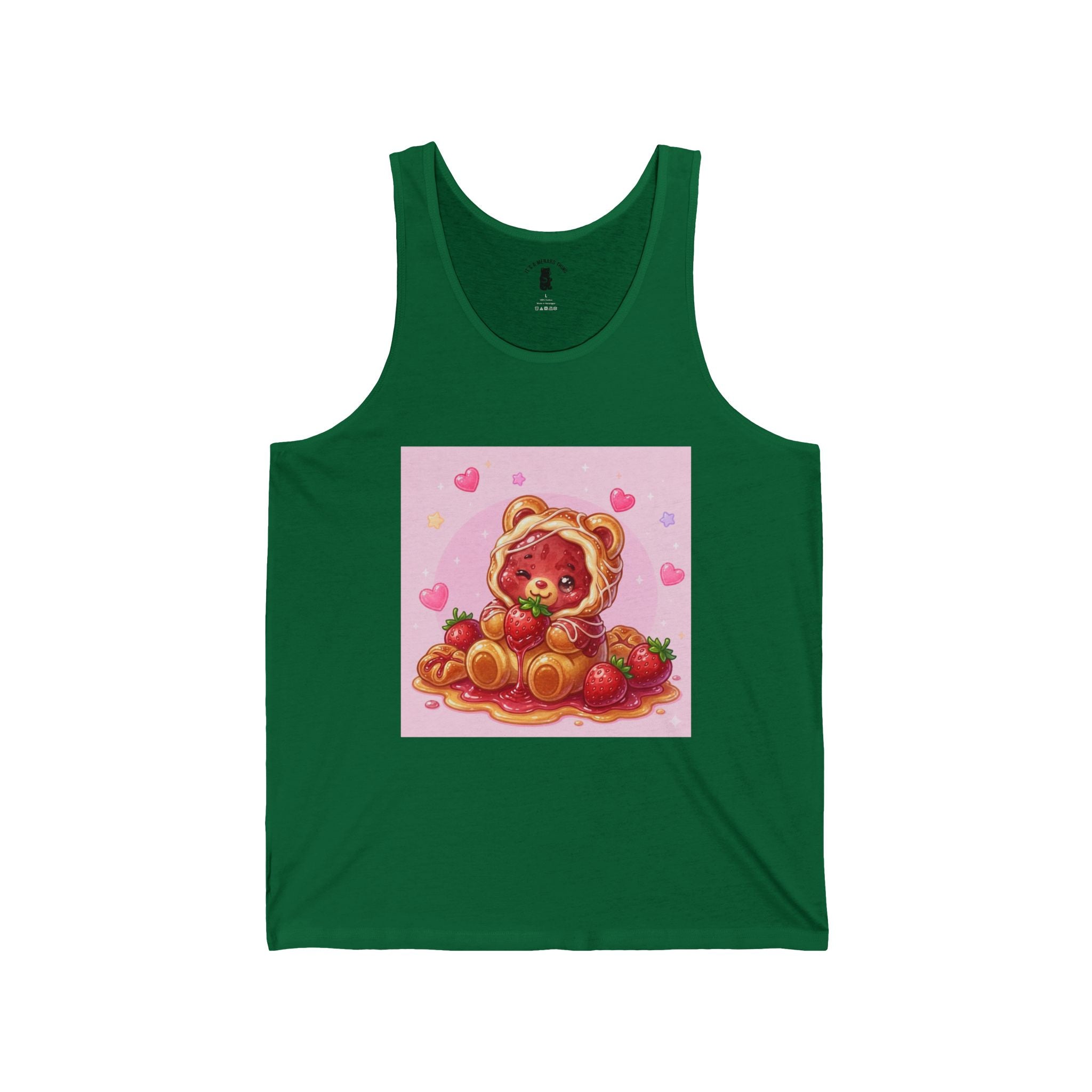 Strawberry Danish Special, Puff PJ Gooey Gummy Bear — Kawaii Graphic Tank Top
