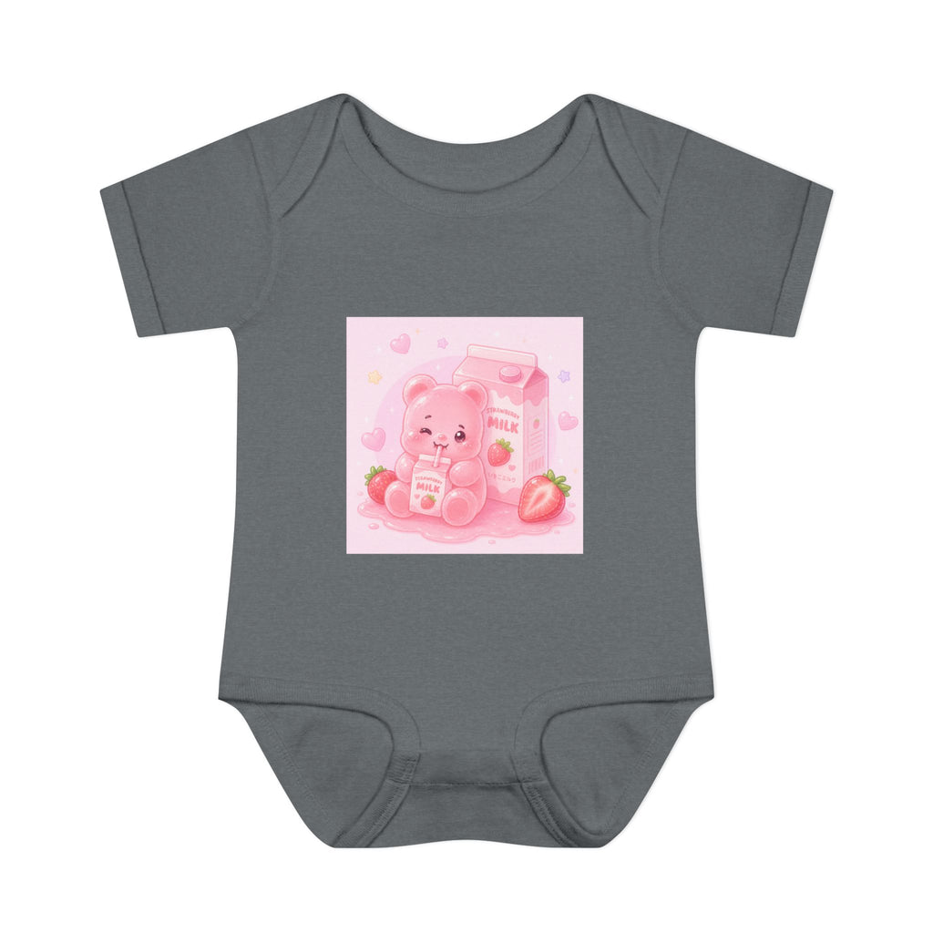 Pink Strawberry Milk Gooey Gummy Bear Infant Bodysuit