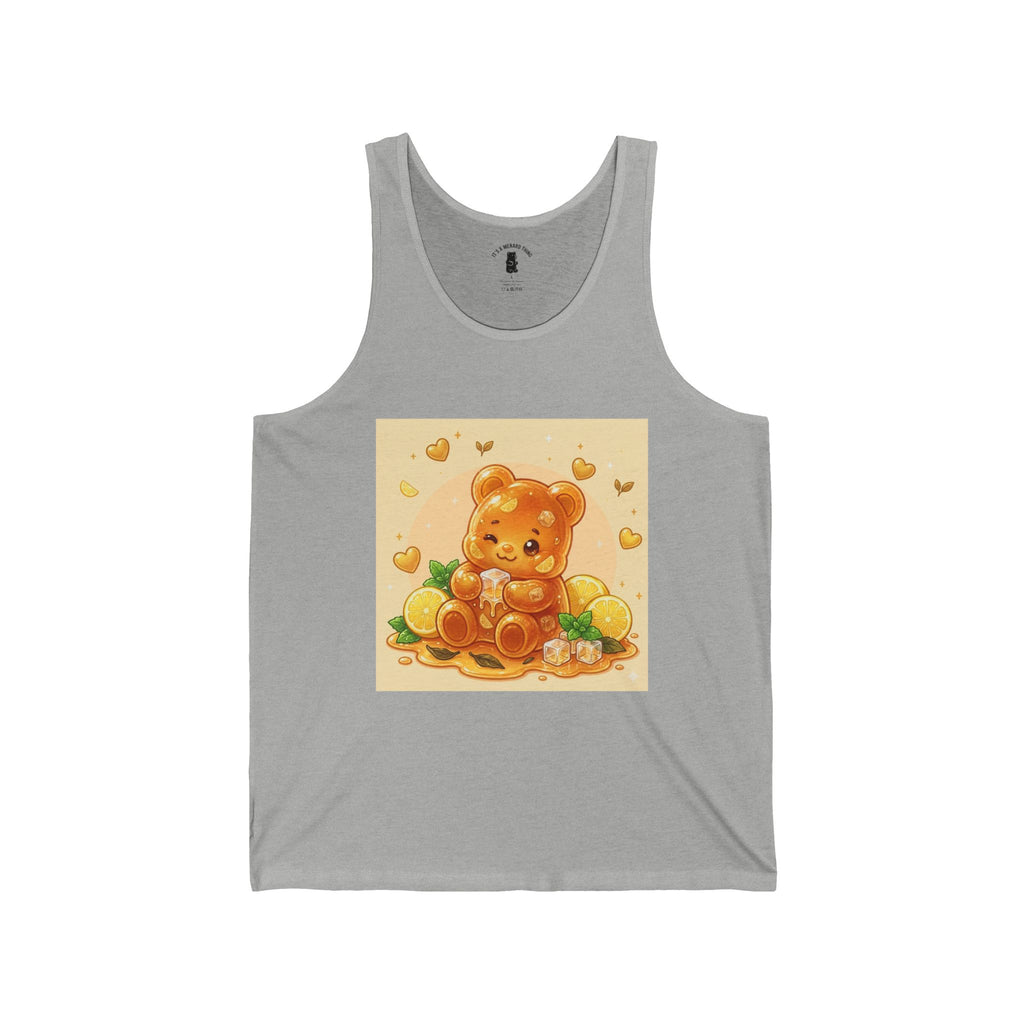 Honey Iced Tea, Golden Gooey Gummy Bear — Kawaii Design Tank Top