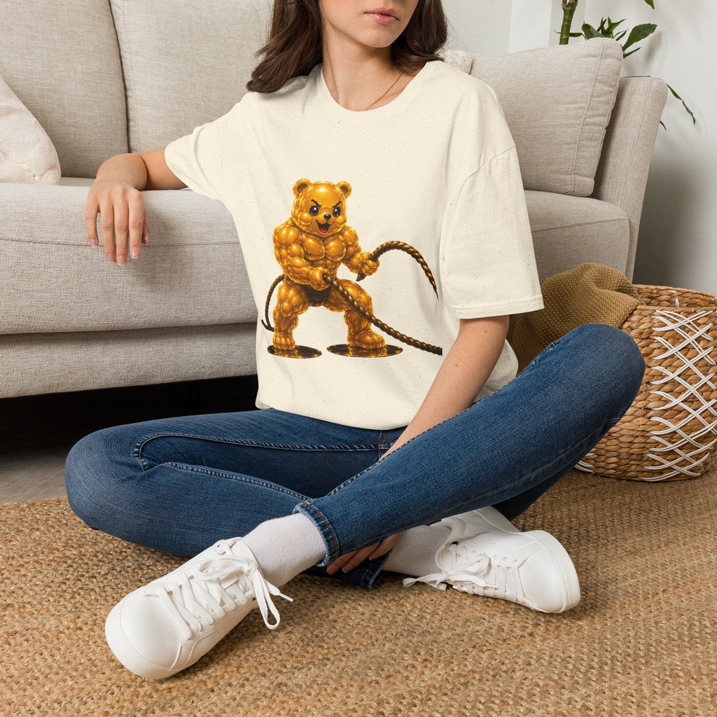 Rope Workout, Golden Yellow Oozy Buff Bear Gym Special- Adult Graphic Shirt (18+)