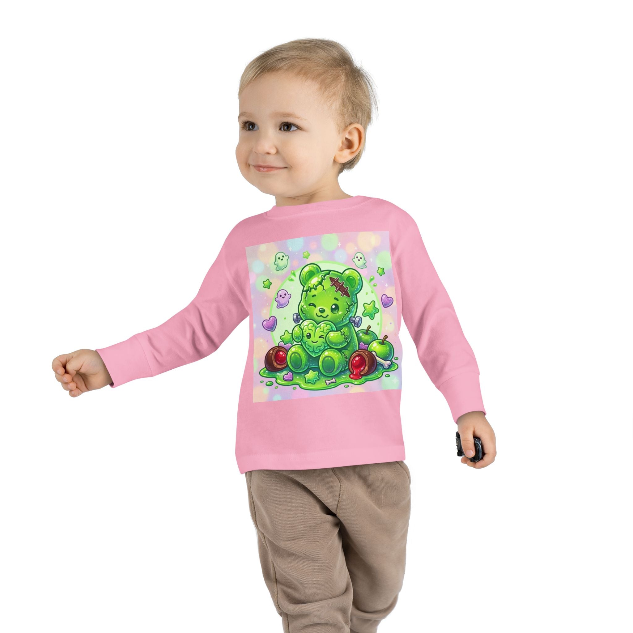 Franken-Oozy-Bear Gummy Friend, Halloween Addition- Graphic Long Sleeve Shirt