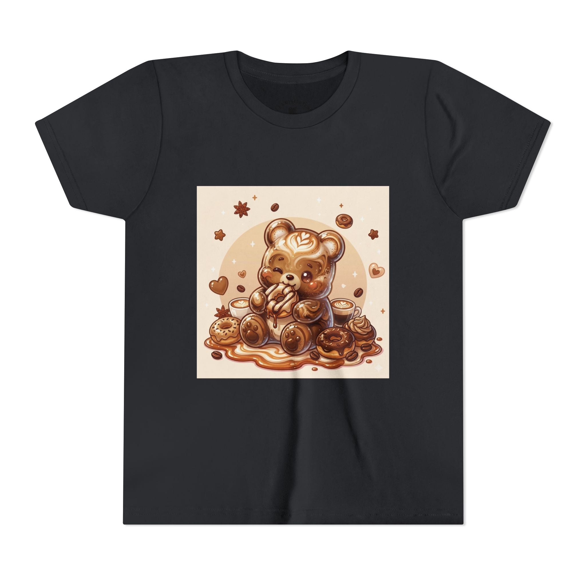 Coffee & Donuts Gooey Gummy Bear Graphic Kids Shirt