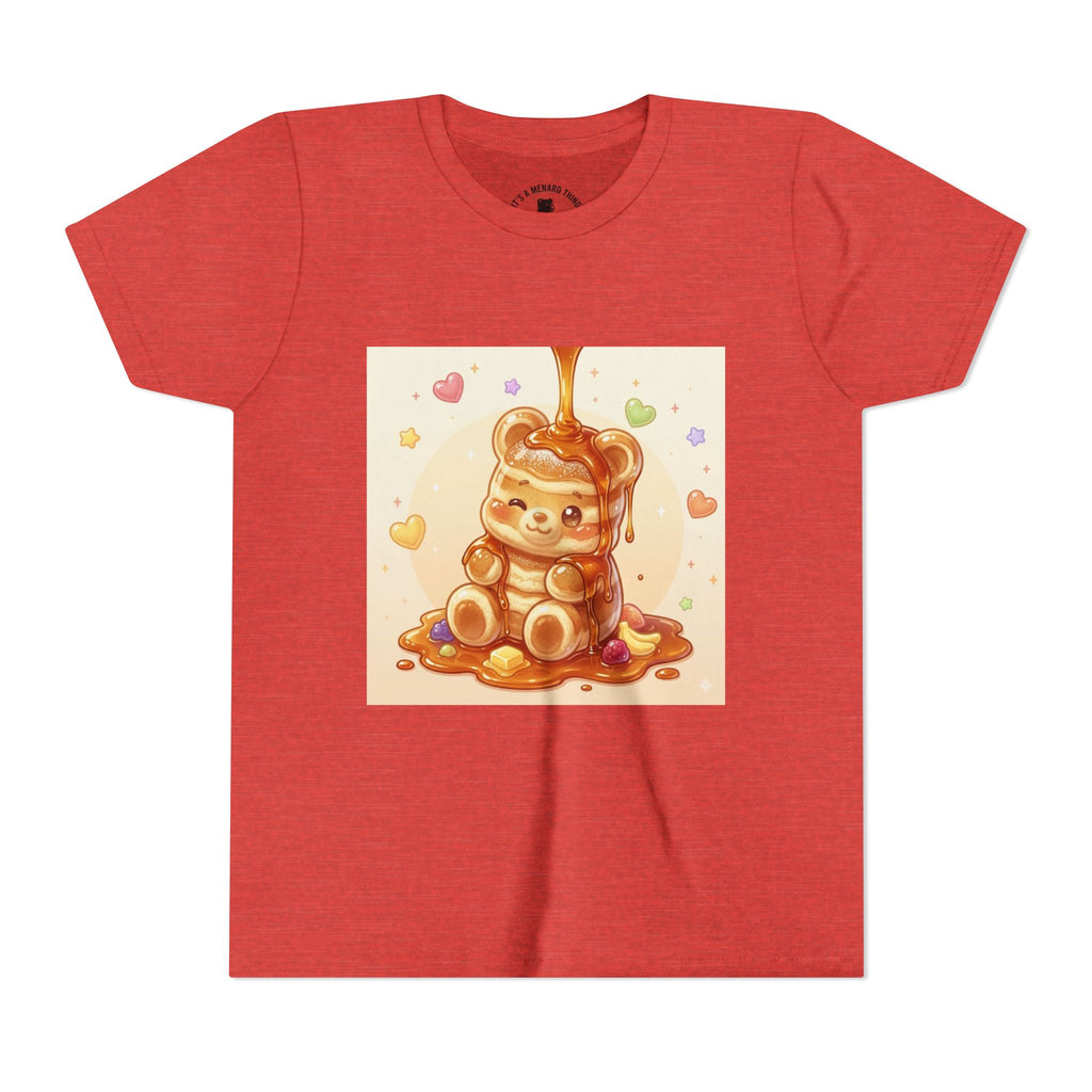 Fluffy Thick Gooey Gummy Pancake Bear Youth T-Shirt