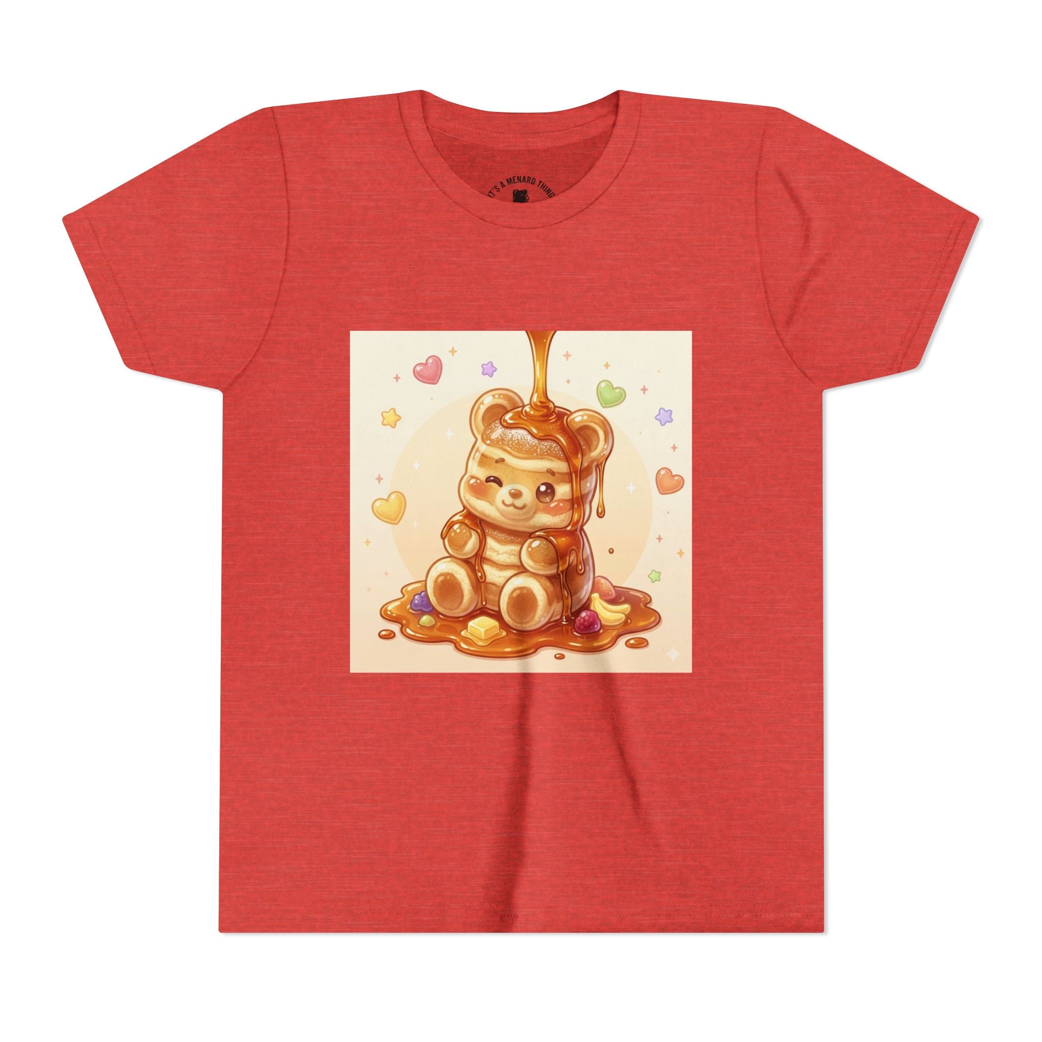 Fluffy Thick Gooey Gummy Pancake Bear Youth T-Shirt
