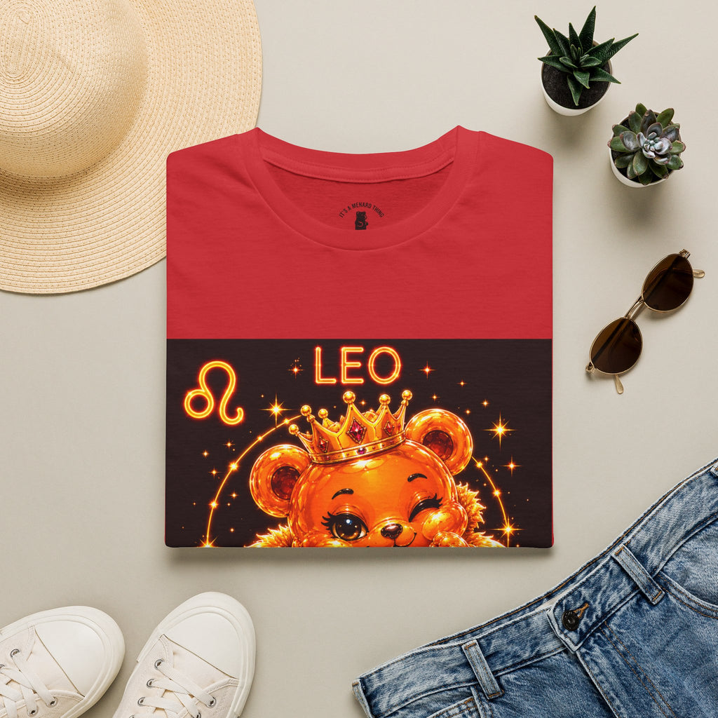 Leo Zodiac Crowned Oozy Bear Friend Astrology- Graphic Shirt