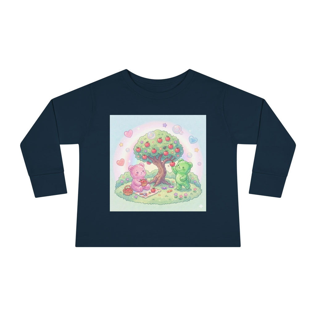 Beautiful Day For Apple Picking, Oozy Bear Gummy Friends Hang Out- Graphic Long Sleeve Shirt