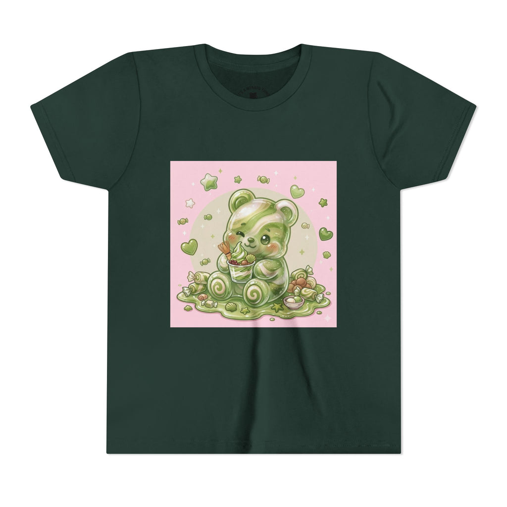 Matcha and Cream Gooey Gummy Bear Graphic Youth T-Shirt