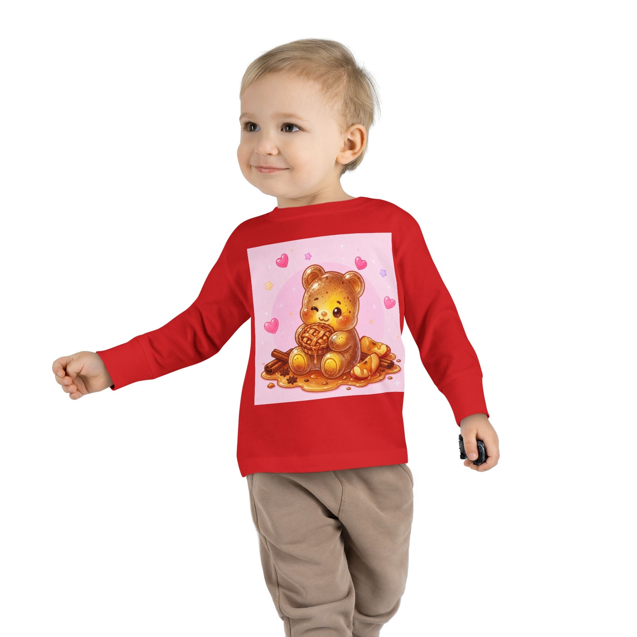Cinnamon Sweet Fresh Apple Pie, Oozy Bear Gummy Friend- Kids Long Sleeve Shirt