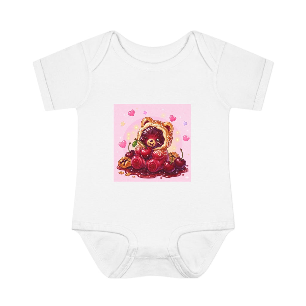Cherry Danish Gooey Gummy Bear in Puff PJs (Infant Rib Onesie)