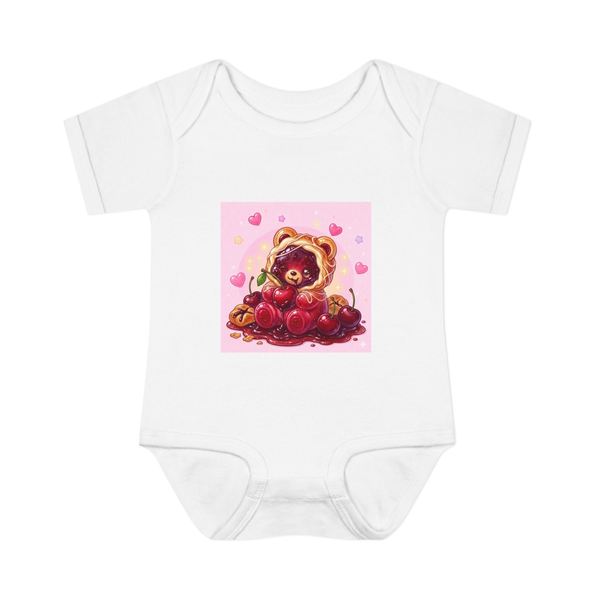Cherry Danish Gooey Gummy Bear in Puff PJs (Infant Rib Onesie)